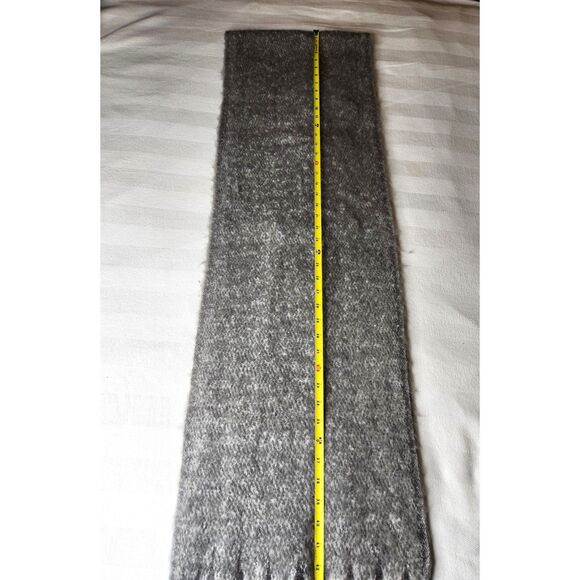 Heavy Winter Wrap Fringe Scarf Gray Fuzzy Cozy A New Day 88" Long Chunky Boho - Picture 8 of 9